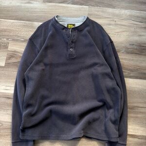Dark Blue Henley Sweatshirt